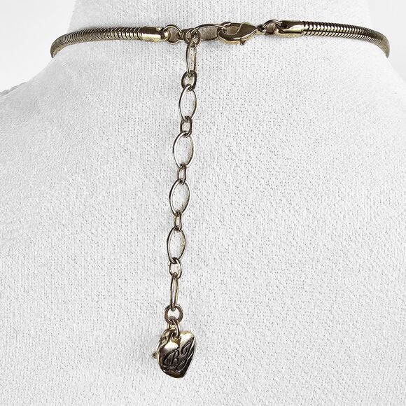 Betsey Johnson Snake Glass Crystal Pendent with Gold Tone Chain - Picture 6 of 9